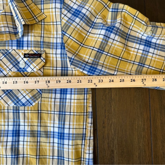 Enyce Men’s Button Down Plaid Yellow and Blue - Picture 6 of 7